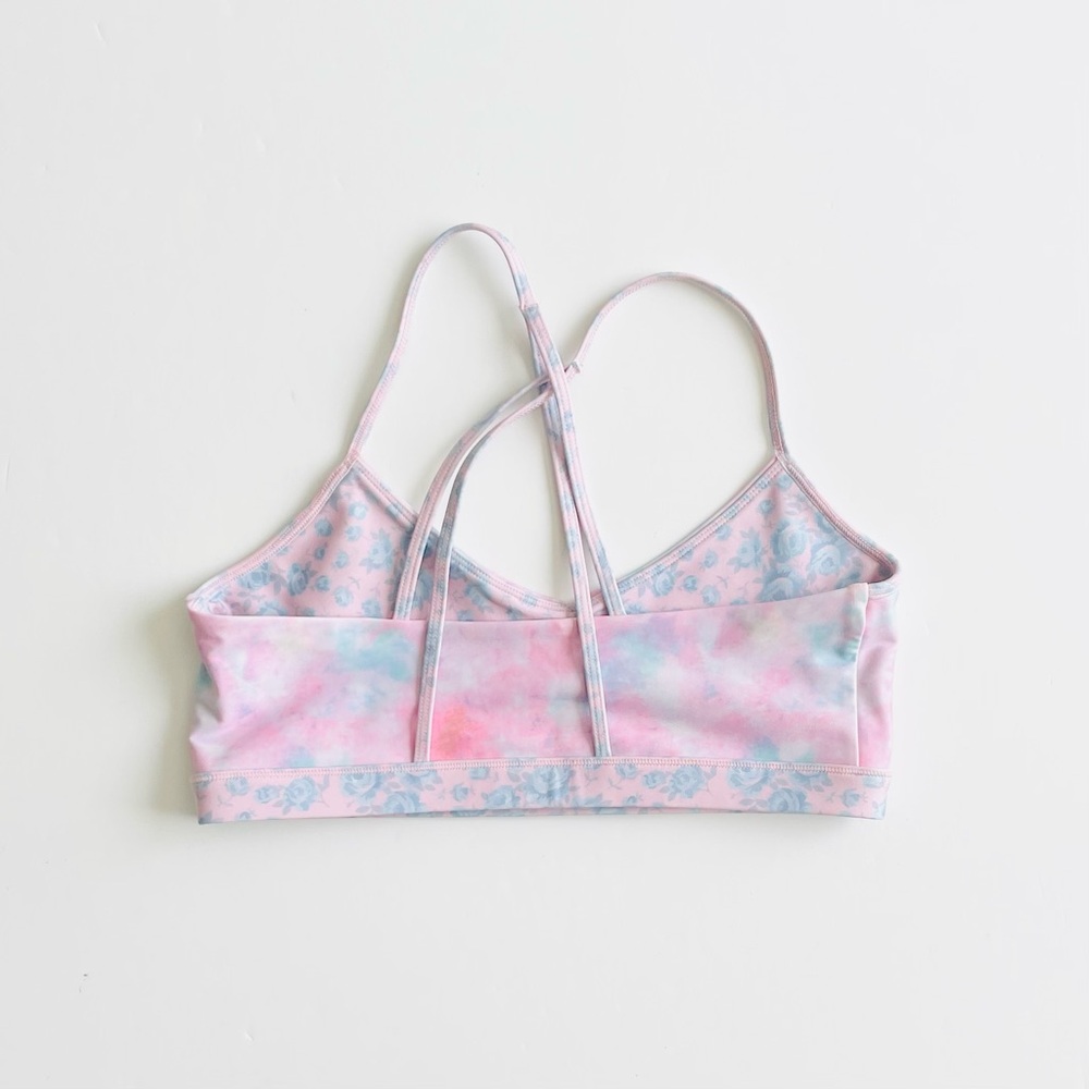 LoveShackFancy x Bandier MEDIUM Strappy Sports bra in Multi Tiedye Cotton Candy - Picture 5 of 6